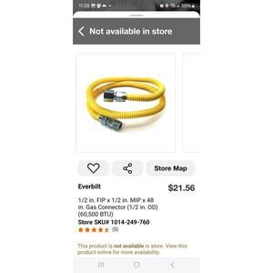 Everbilt 1/2 in. FIP x 1/2 in. MIP x 48 in. Gas Connector (60,500 BTU)